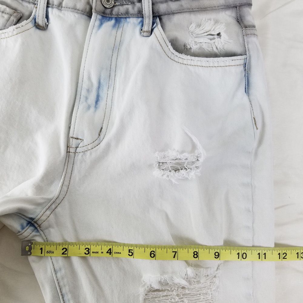 Vervet Jeans Womens 27 White Super High Rise Cropped Straight Distressed Denim - Picture 5 of 12